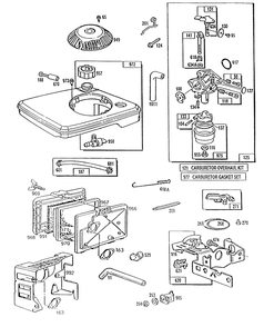 Fueltank Assembly A/C,carburetor Diagram and Parts List for 90707-0149-01  Briggs and Stratton Engine